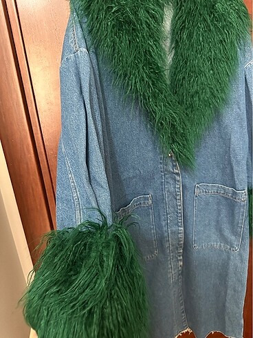 Zara Yakası kürklü kot ceket