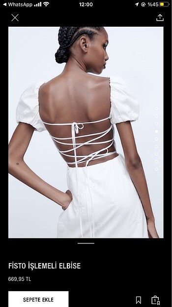 Zara Zara İşlemeli beyaz elbise