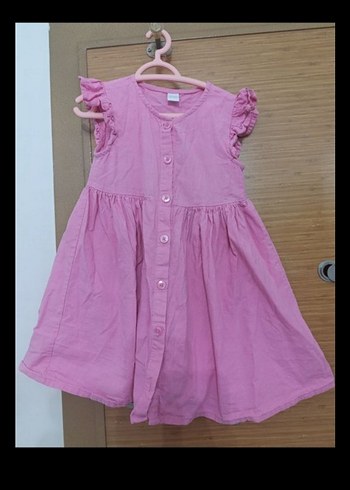 Pembe Fırfırlı Kız Elbisesi