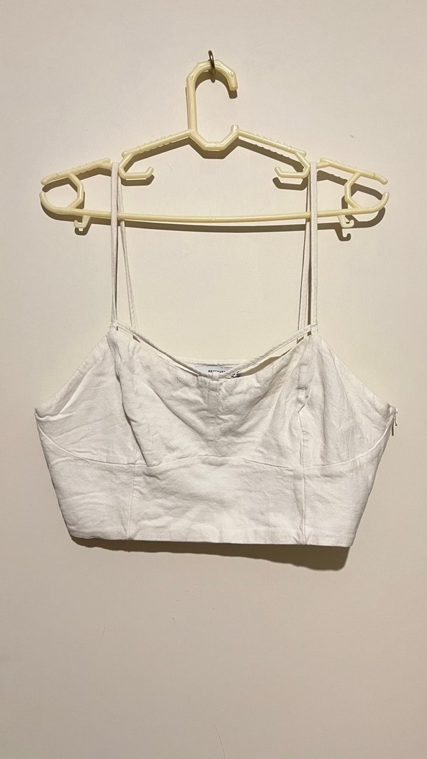 Beyaz Keten Büstiyer - Görsel 2