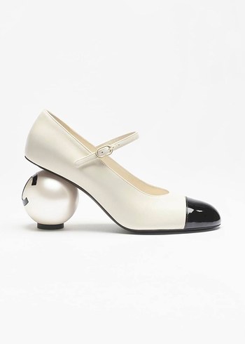 Beyaz Tokalı Topuklu Kadın Ayakkabı - Görsel 4