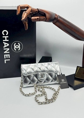 Zincir Detaylı Altın Rengi Deri Kadın Çanta - Görsel 2