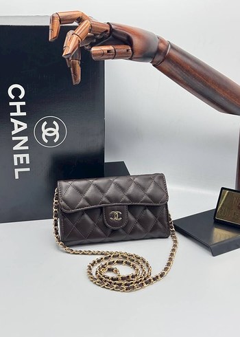 Zincir Detaylı Altın Rengi Deri Kadın Çanta - Görsel 4