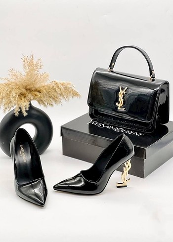 Siyah Parlak Tokalı Stiletto Topuklu Kadın Ayakkabı - Görsel 8