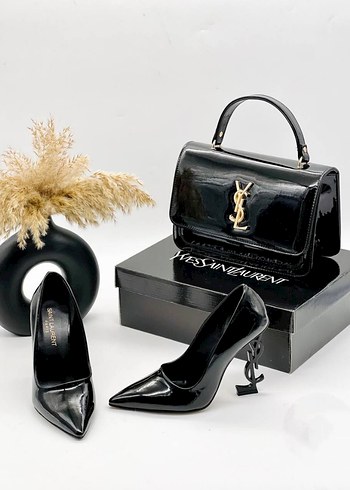 Siyah Parlak Tokalı Stiletto Topuklu Kadın Ayakkabı - Görsel 2