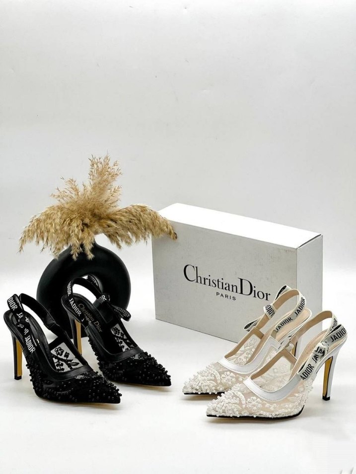 Christian Dior Siyah Boncuklu Yüksek Topuklu Stiletto - Görsel 2