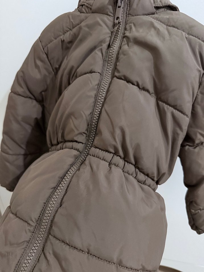 H&M Kahverengi çocuk kabanı, Kapüşonlu, Fermuarlı - Görsel 4