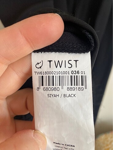 36 Beden siyah Renk Twist Siyah Elbise