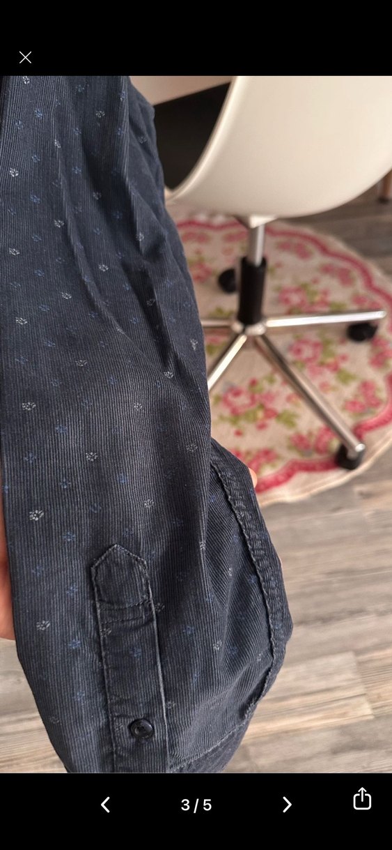 Erkek Lacivert Uzun Kollu Denim Gömlek - Görsel 2