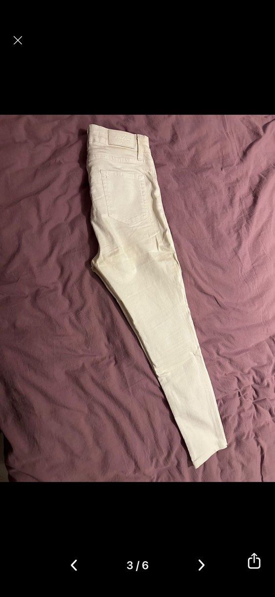 Kadın Beyaz Midi Boy Kot Pantolon - Görsel 3