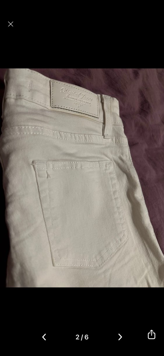 Kadın Beyaz Midi Boy Kot Pantolon - Görsel 2