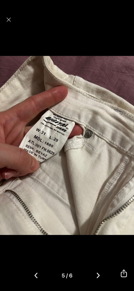 Kadın Beyaz Midi Boy Kot Pantolon - Görsel 4