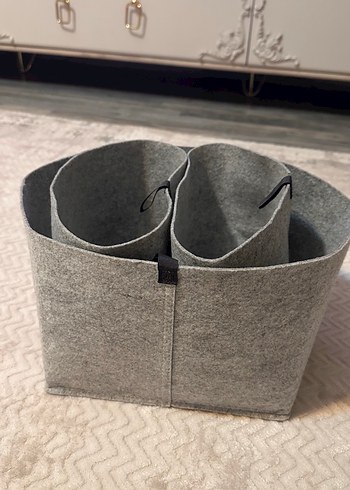 İKEA Gri Keçe Sepet ve Saklama Torbası Seti - Görsel 3