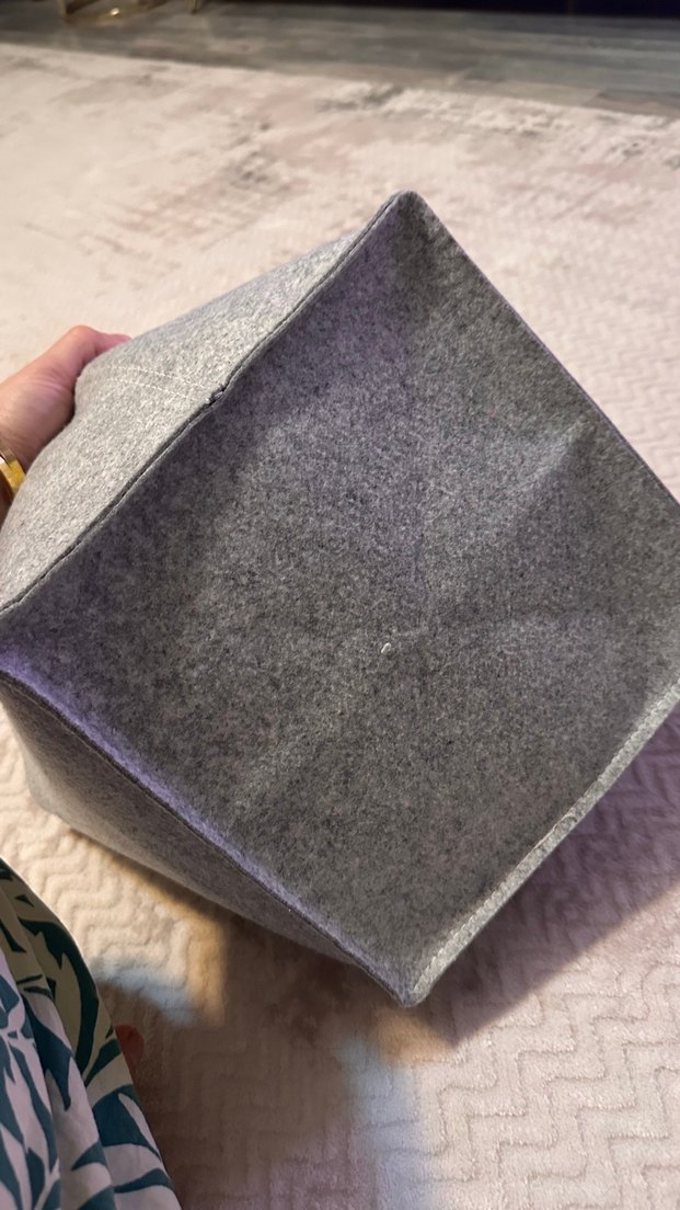 İKEA Gri Keçe Sepet ve Saklama Torbası Seti - Görsel 4