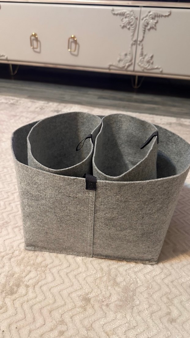 İKEA Gri Keçe Sepet ve Saklama Torbası Seti - Görsel 3