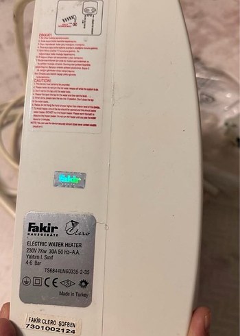 Beyaz Fakir Elero Isıtıcı şofben - Görsel 2