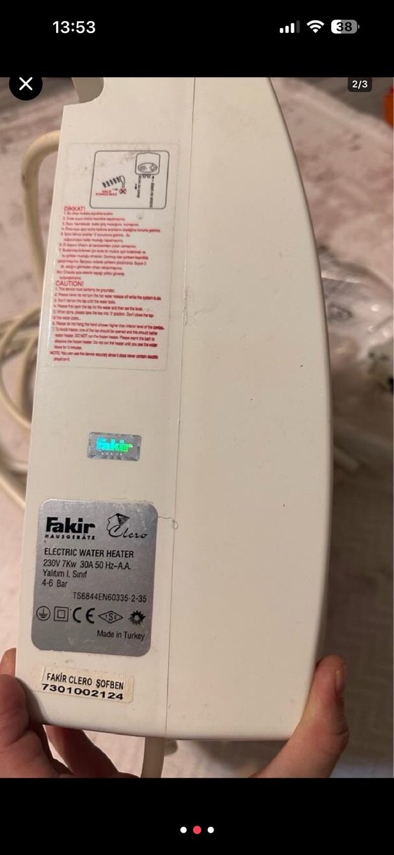 Beyaz Fakir Elero Isıtıcı şofben - Görsel 2