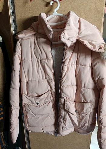Koton Pembe Fermuarlı Kadın Midi Kışlık Mont