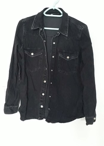 Siyah Düğmeli Kadın Denim Ceket