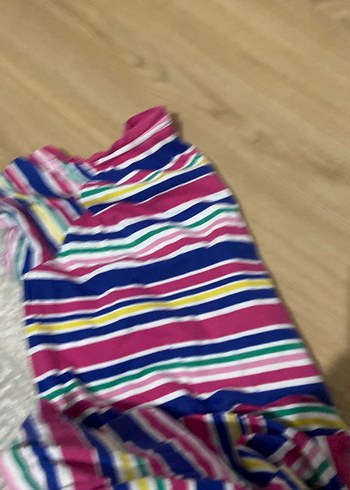 Renkli Çizgili Kısa Kollu Hamile Gecelik - Görsel 4