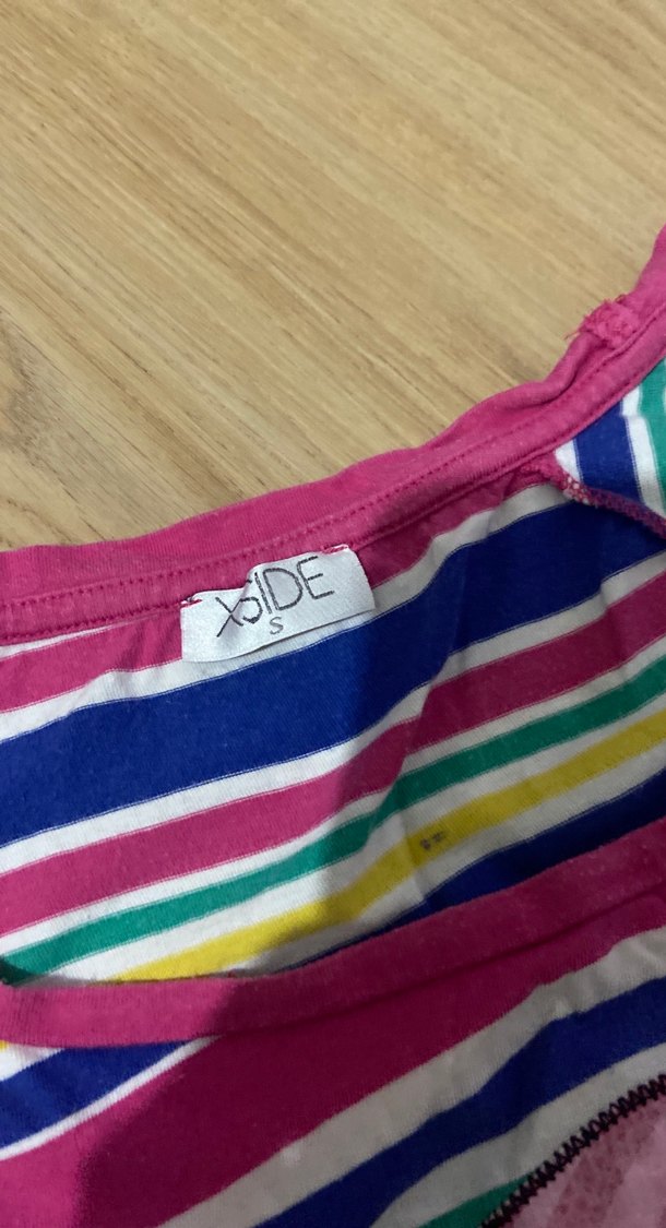 Renkli Çizgili Kısa Kollu Hamile Gecelik - Görsel 3