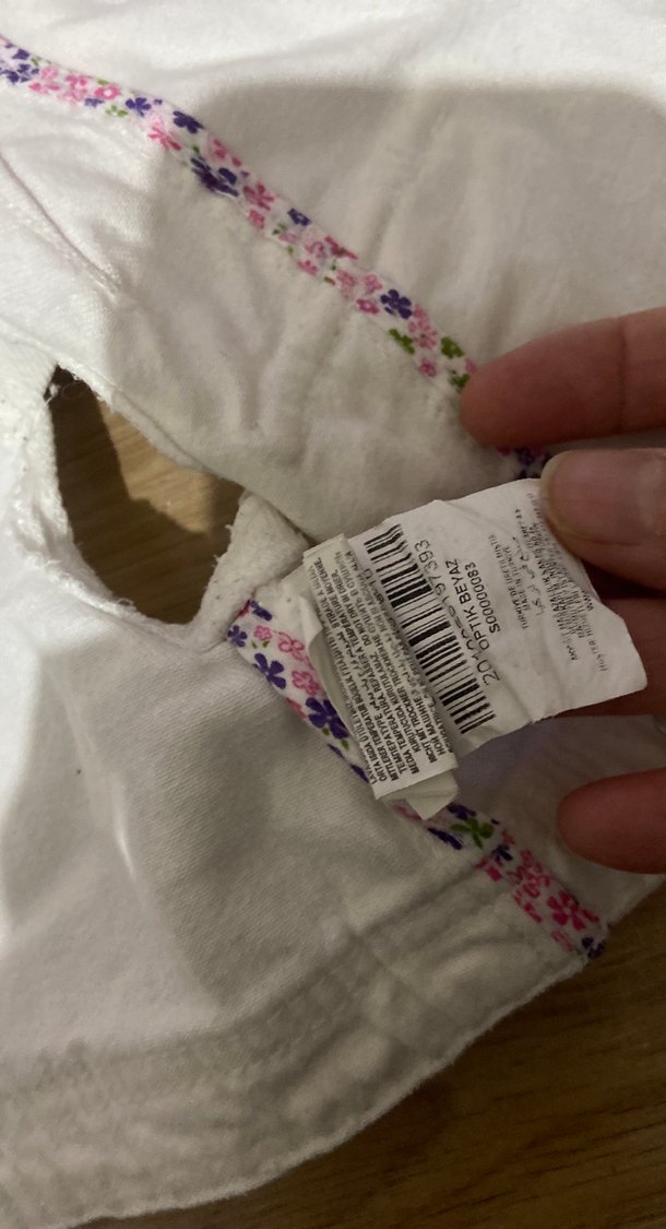 Kızlar için Beyaz Düğmeli Pamuklu Yelek - Görsel 3