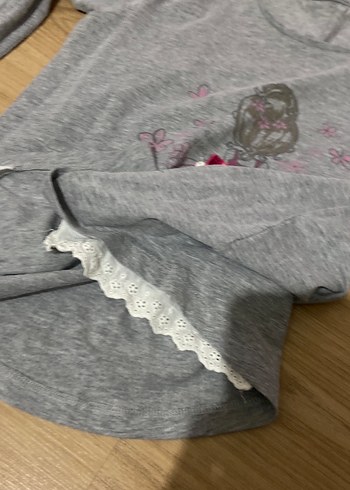 Kız Çocuk Gri Uzun Kollu Triko Tişört - Görsel 4