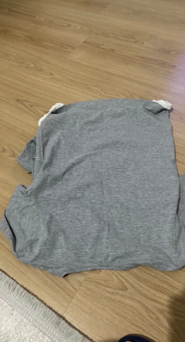 Kız Çocuk Gri Uzun Kollu Triko Tişört - Görsel 5