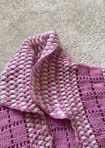 Kız Çocuk Pembe Bohem Örgü Süveter - Görsel 6