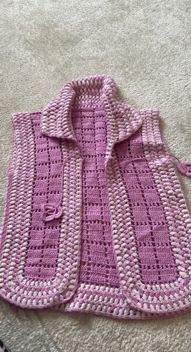 Kız Çocuk Pembe Bohem Örgü Süveter - Görsel 2