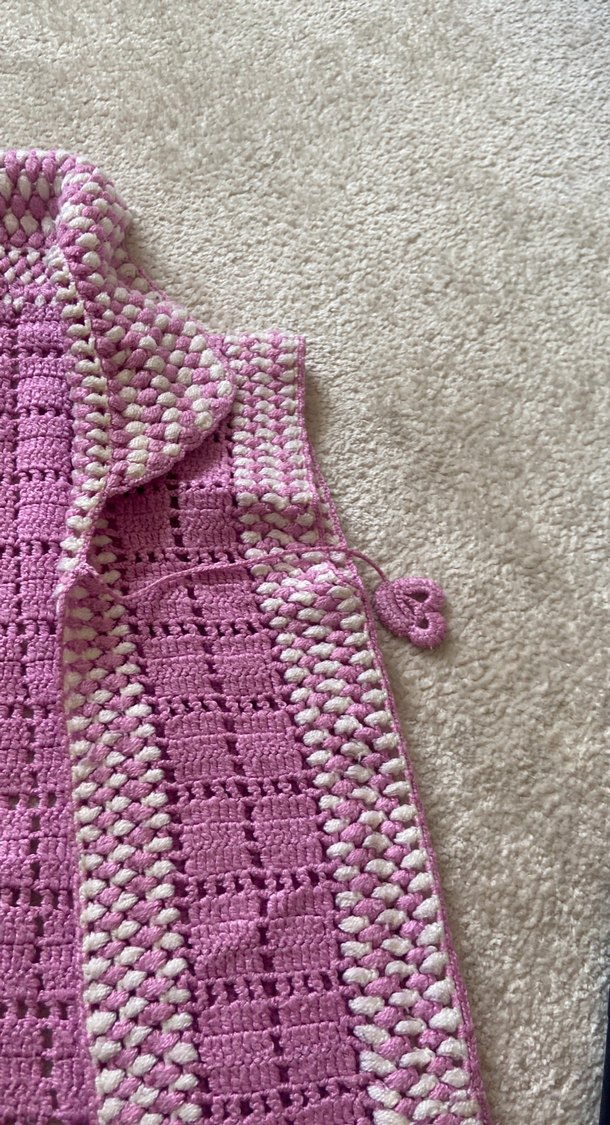 Kız Çocuk Pembe Bohem Örgü Süveter - Görsel 3