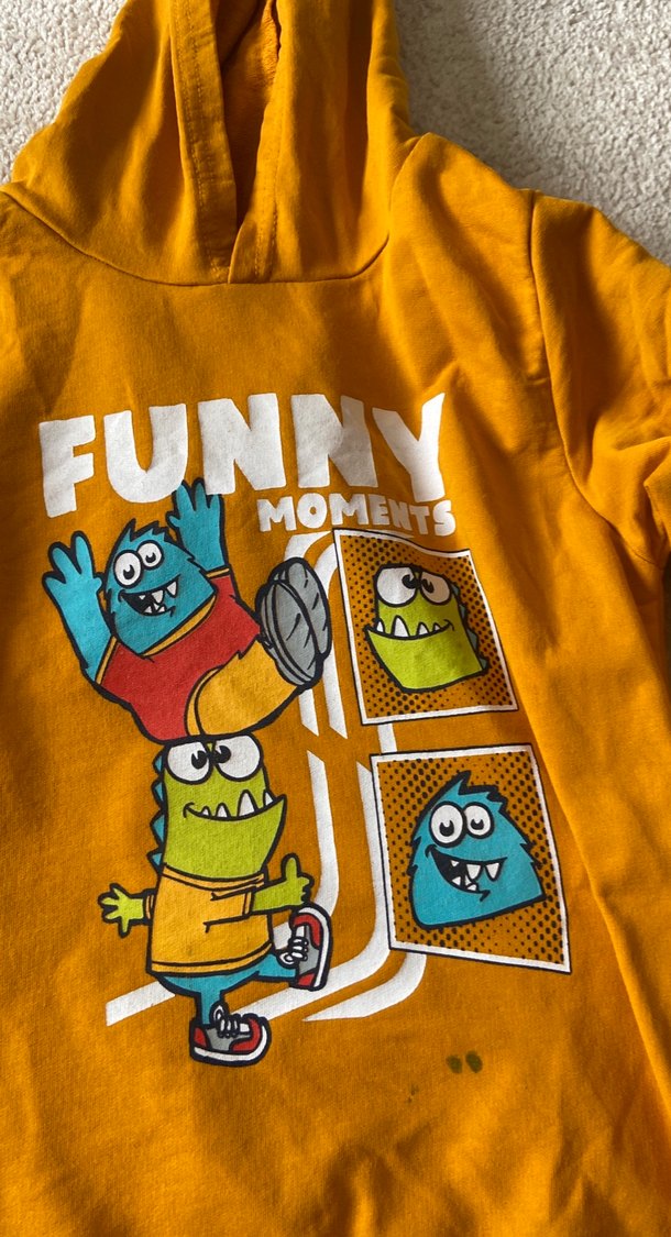 Sarı Kapüşonlu Erkek Çocuk Sweatshirt - Görsel 2