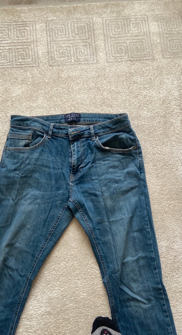Erkek Mavi Regular Fit Denim Pantolon - Görsel 3