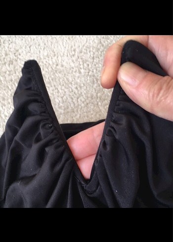 Drapeli Siyah Midi Hamile Eteği - Görsel 3