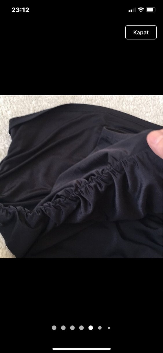 Drapeli Siyah Midi Hamile Eteği - Görsel 4