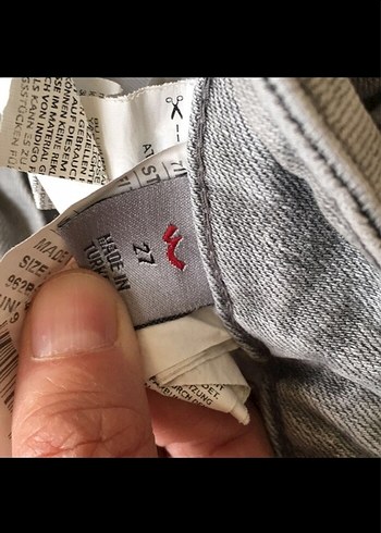 Gri Kadın Denim Mini Şort - Görsel 2