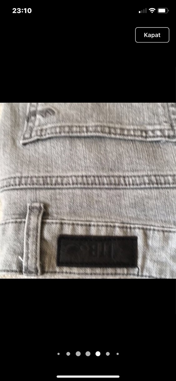 Gri Kadın Denim Mini Şort - Görsel 3