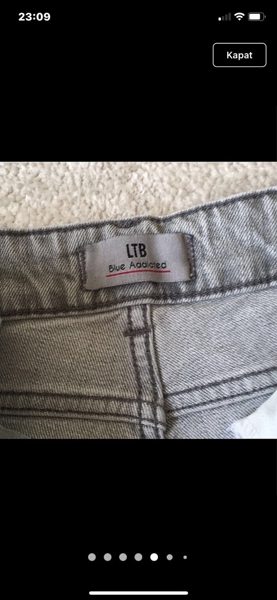 Gri Kadın Denim Mini Şort - Görsel 4