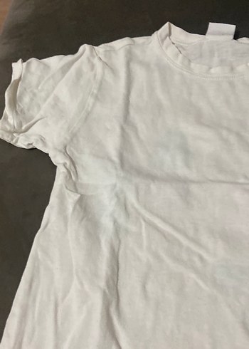 Beyaz Baskılı Kız Tişörtü, Kısa Kollu - Görsel 3