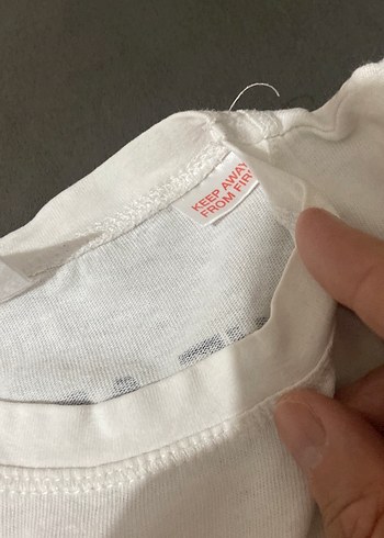 Beyaz Baskılı Kız Tişörtü, Kısa Kollu - Görsel 5