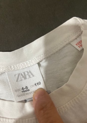 Beyaz Baskılı Kız Tişörtü, Kısa Kollu - Görsel 4