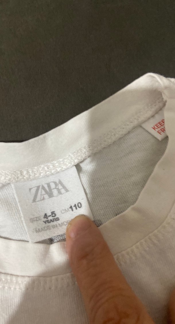 Beyaz Baskılı Kız Tişörtü, Kısa Kollu - Görsel 4