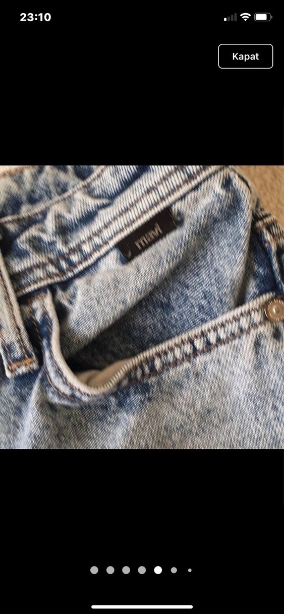 Gri Yırtık Detaylı Kadın Kot Şort - Görsel 2