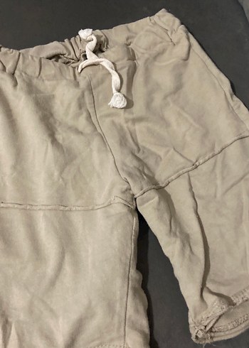 Erkek Gri Keten Rahat Kesim Şort - Görsel 3