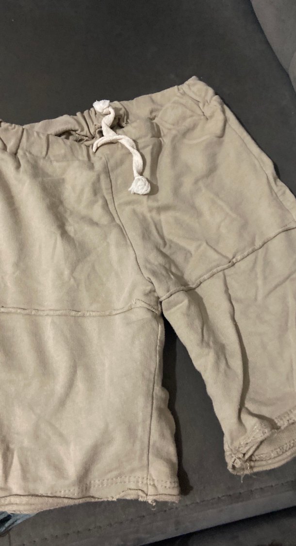 Erkek Gri Keten Rahat Kesim Şort - Görsel 3