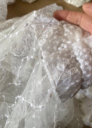 Bohem Beyaz Nakışlı Tül Perde - Görsel 5