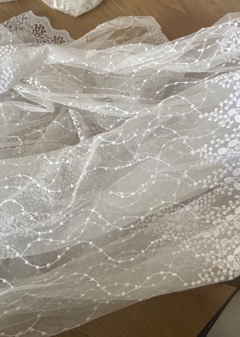 Bohem Beyaz Nakışlı Tül Perde - Görsel 6