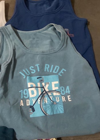 Baskılı Çocuk Atlet 4'lü Set Mavi Gri - Görsel 2