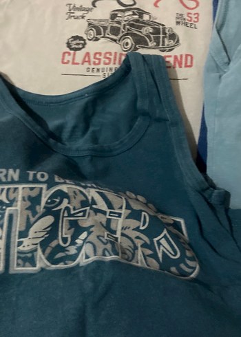 Baskılı Çocuk Atlet 4'lü Set Mavi Gri - Görsel 3