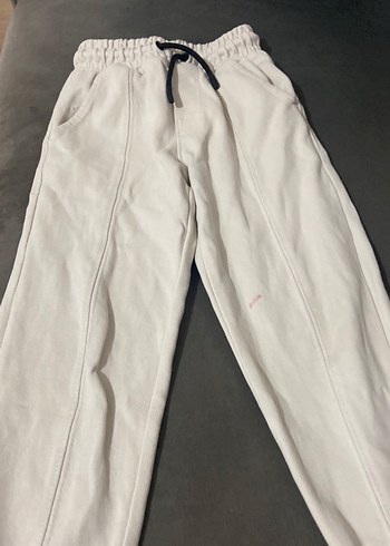 Beyaz Kadın Rahat Kesim Eşofman Altı - Görsel 2